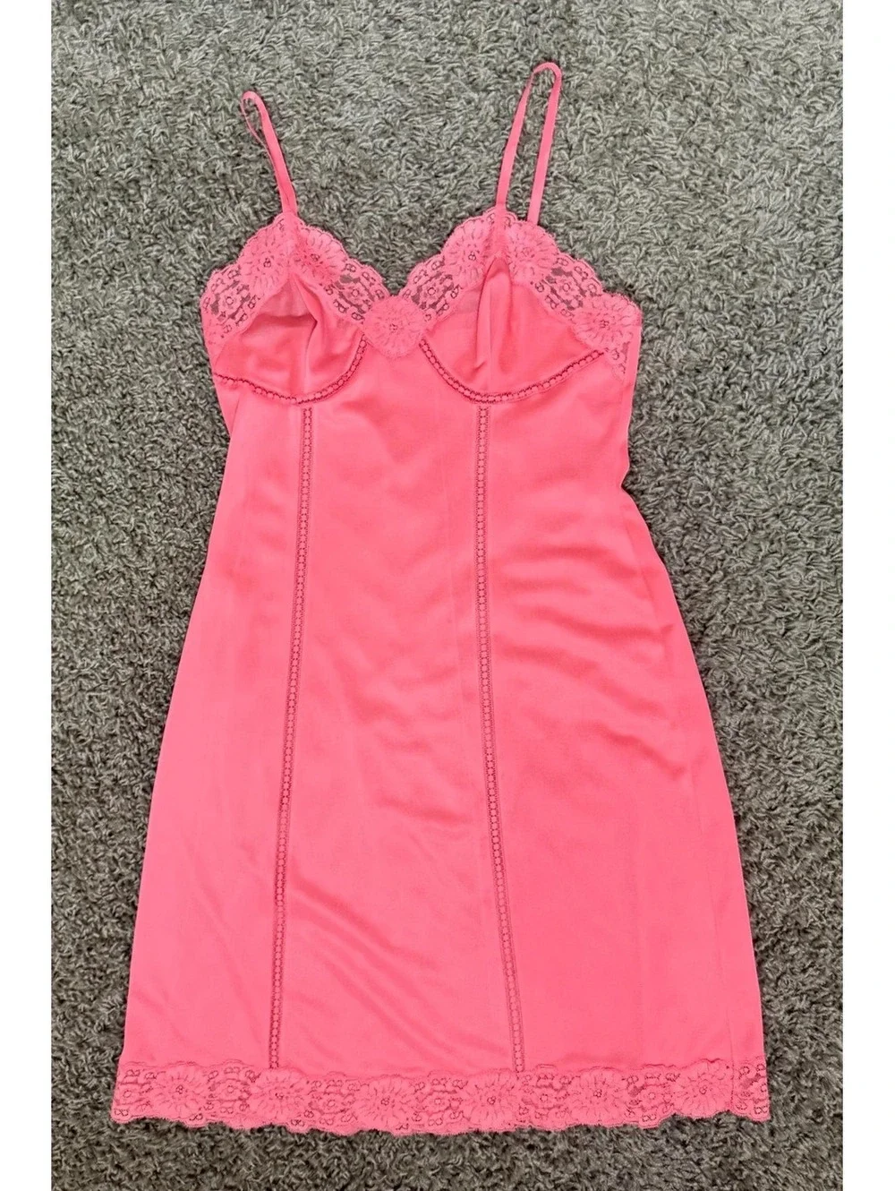 Vintage 1960's Coral Lacy Slip Dress from St. Michael of Britian size 36